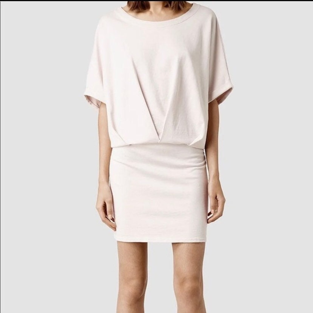All Saints Lea Mal Blush Pink Beige Dress Size 2